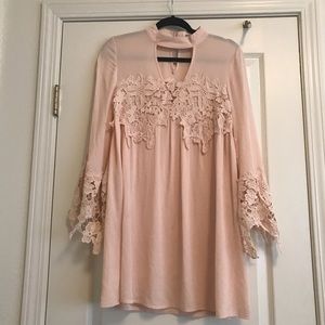 Asos Pink Floral Embroidered Dress